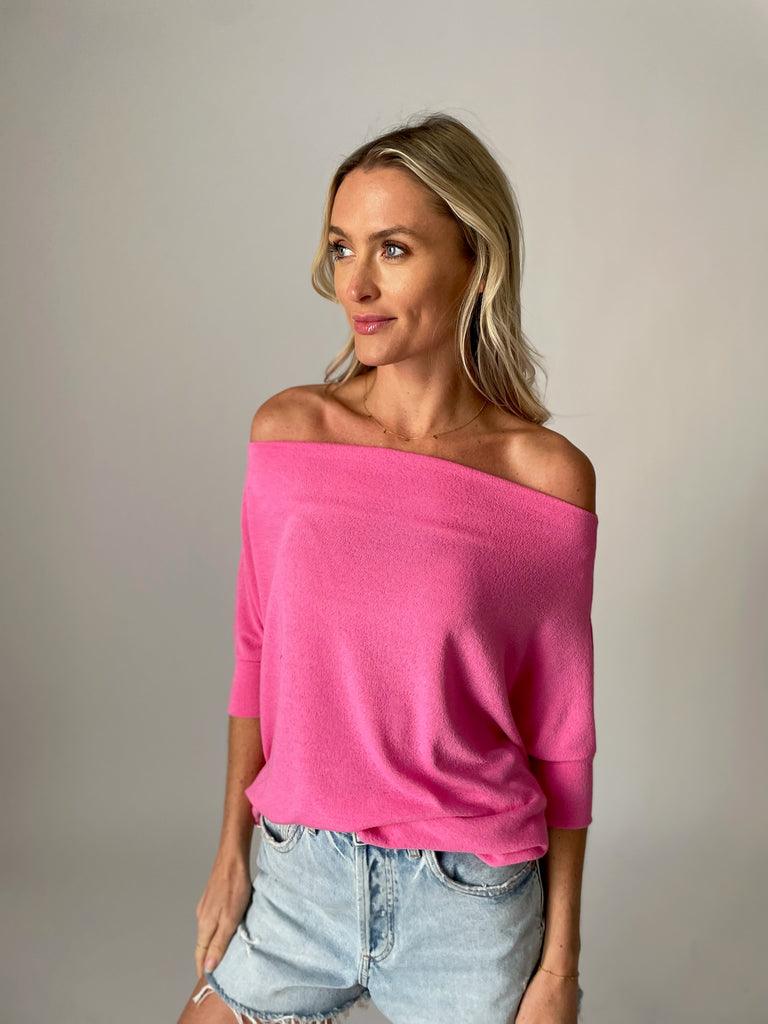 Bubble Pink Short Sleeve Anywhere Top - Strawberry Moon Boutique