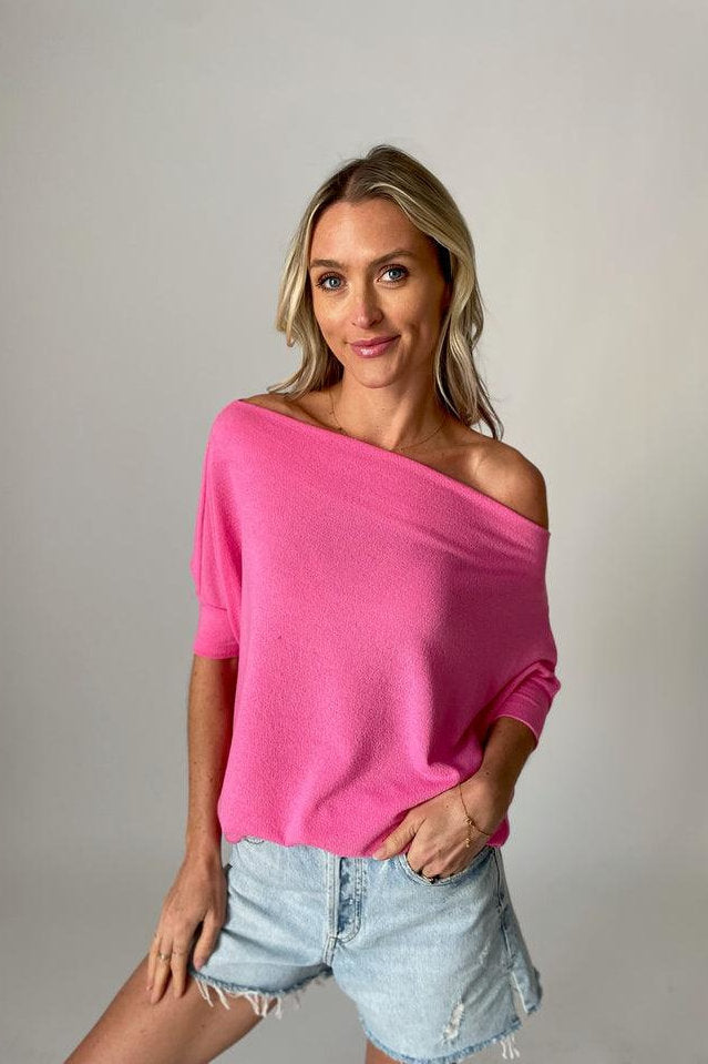 Bubble Pink Short Sleeve Anywhere Top