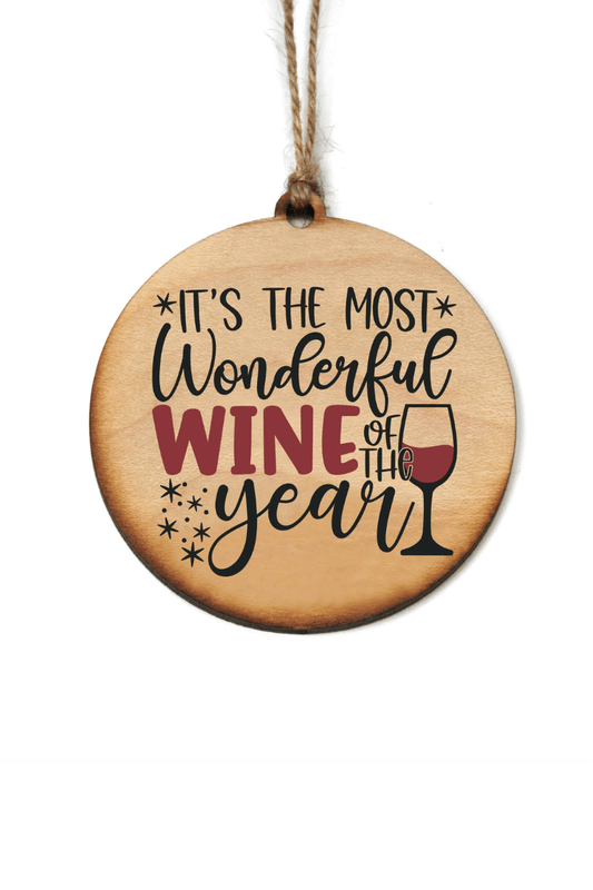 It's The Most Wonderful Wine Ornament - Strawberry Moon Boutique