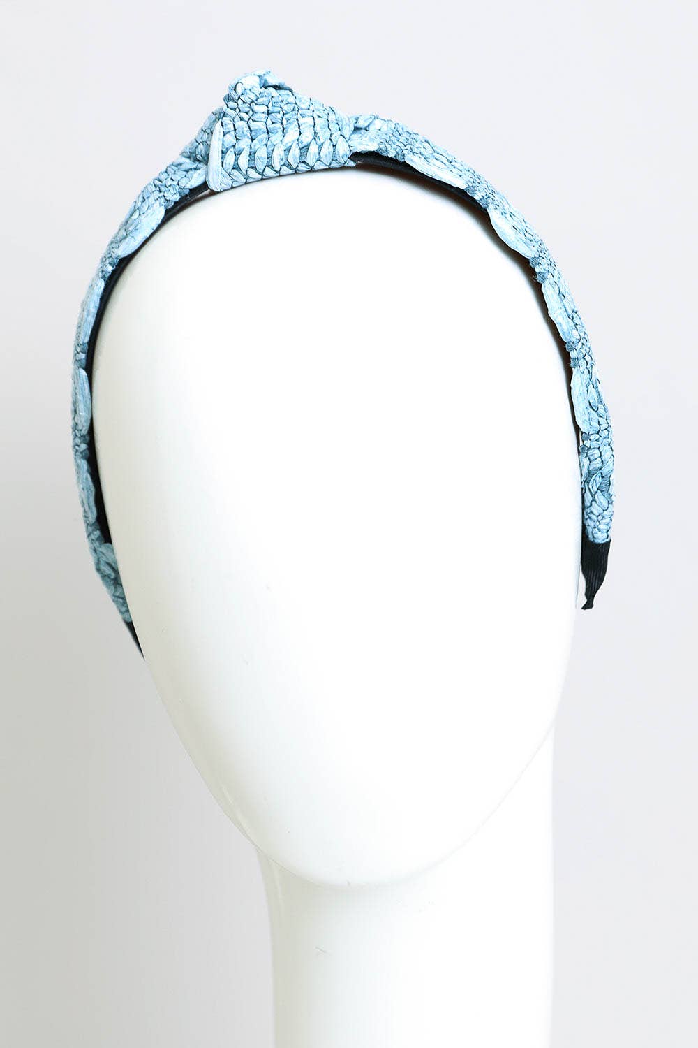 Blue Raffia Weave Headband
