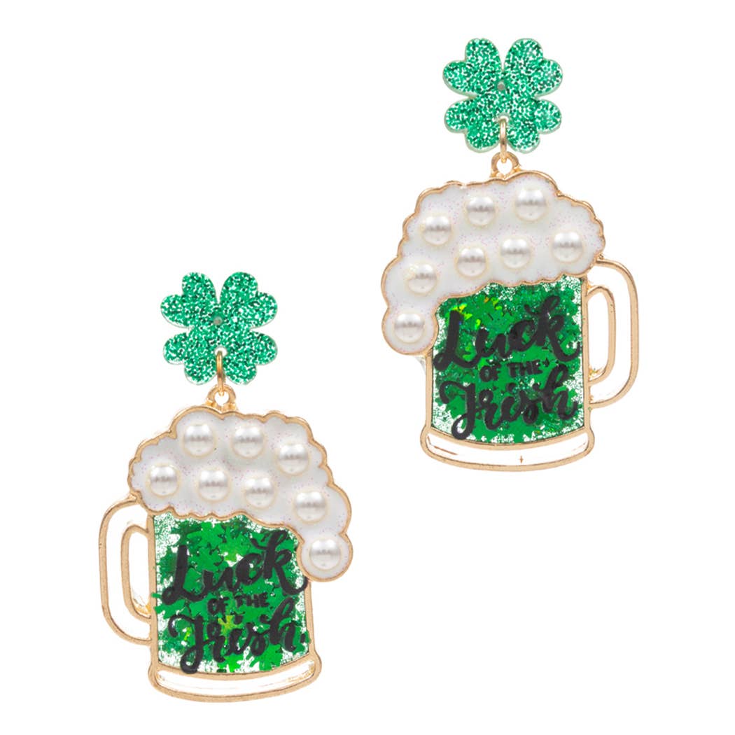 St. Patrick's Day Drink Earrings