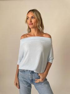 Airy Blue Short Sleeve Anywhere Top - Strawberry Moon Boutique