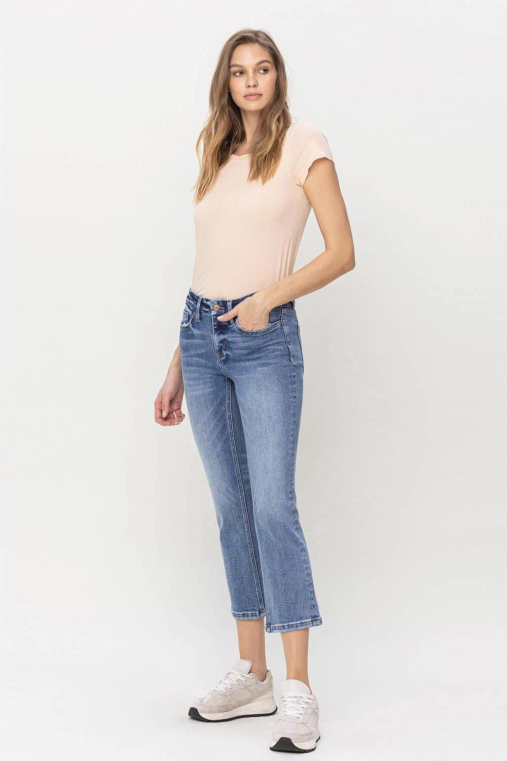 Alison Crop Flare Jeans - Strawberry Moon Boutique
