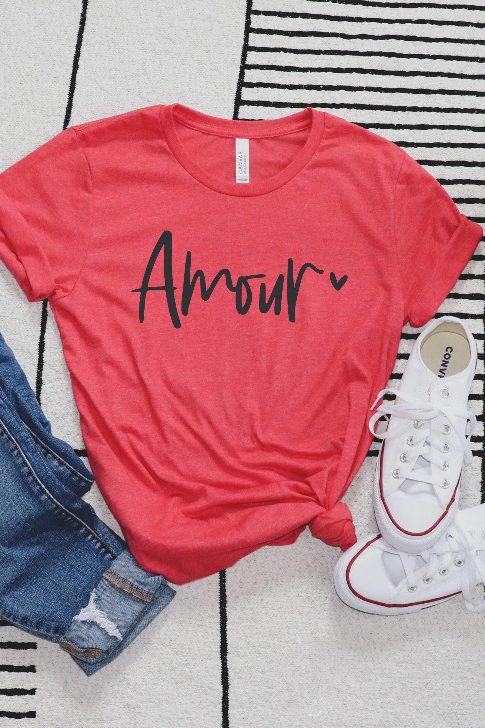 Amour Red Tee - Strawberry Moon Boutique