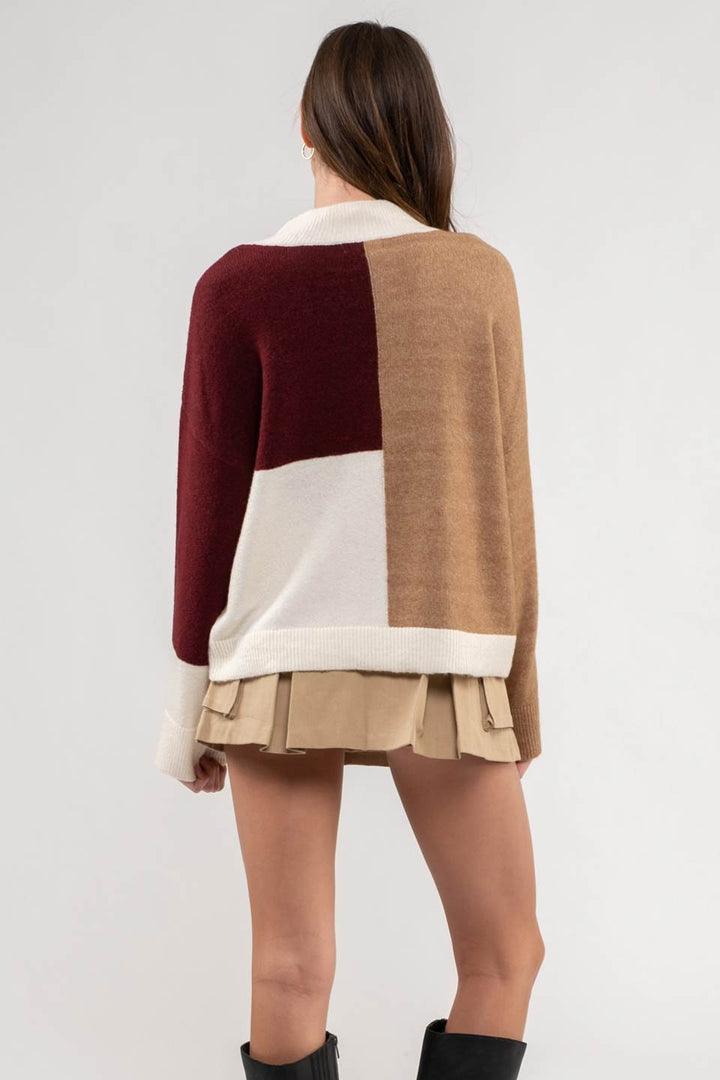 Aria Colorblock Sweater - Strawberry Moon Boutique