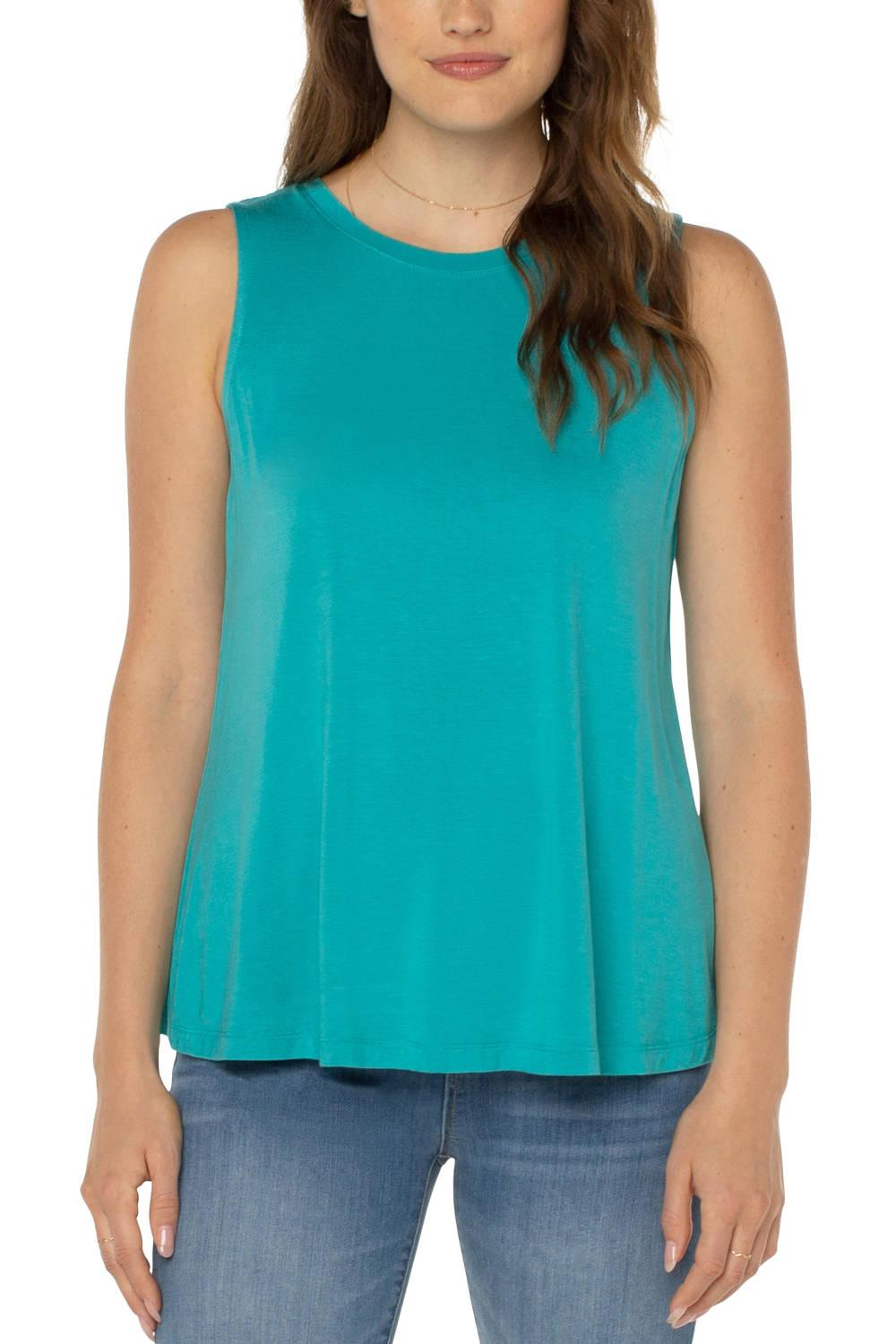 Baltic Blue Scoop Neck Tank - Strawberry Moon Boutique