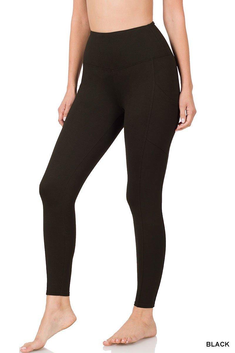 Black Buttery Soft Wide Waistband Leggings - Strawberry Moon Boutique