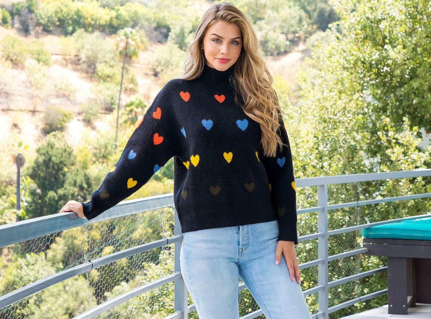 Black Heart Sweater - Strawberry Moon Boutique