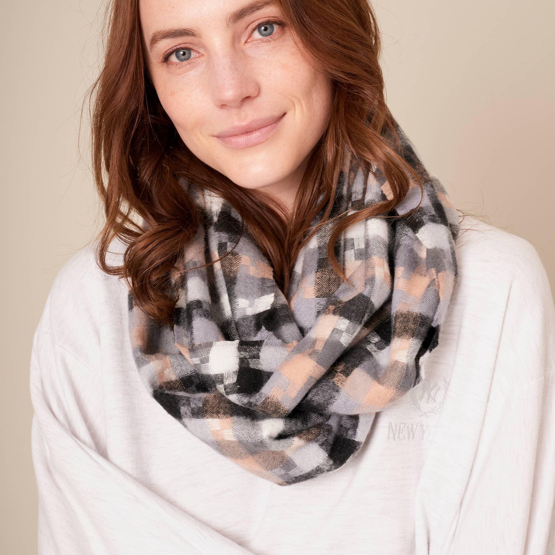Black Plaid Infinity Scarf - Strawberry Moon Boutique