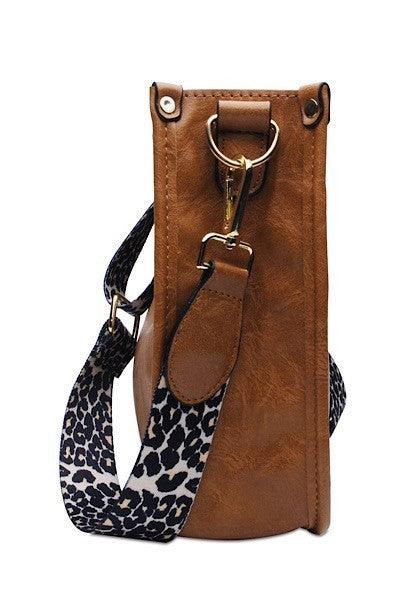 Brown Leopard Strap Crossbody Bag - Strawberry Moon Boutique