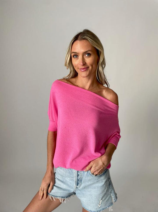 Bubble Pink Short Sleeve Anywhere Top - Strawberry Moon Boutique