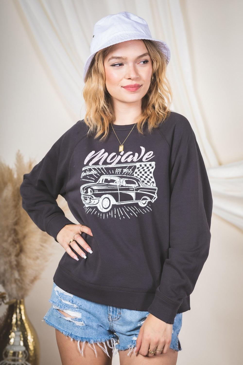 Charcoal Graphic Sweatshirt - Strawberry Moon Boutique
