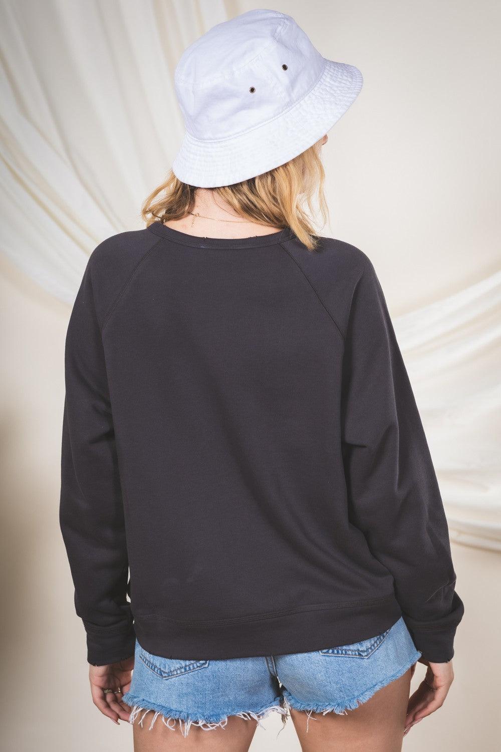 Charcoal Graphic Sweatshirt - Strawberry Moon Boutique