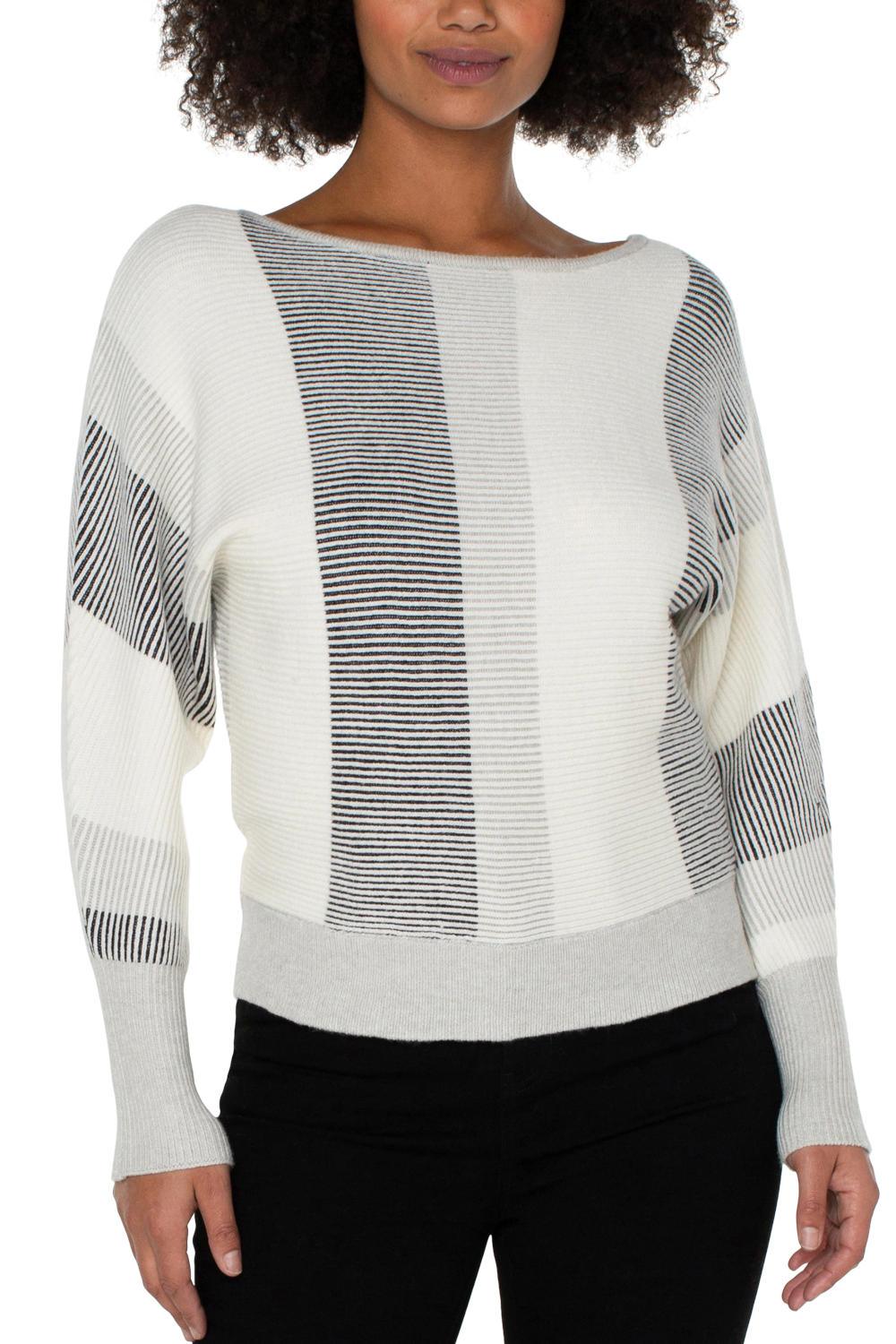 Colorblock Boat Neck Sweater - Strawberry Moon Boutique