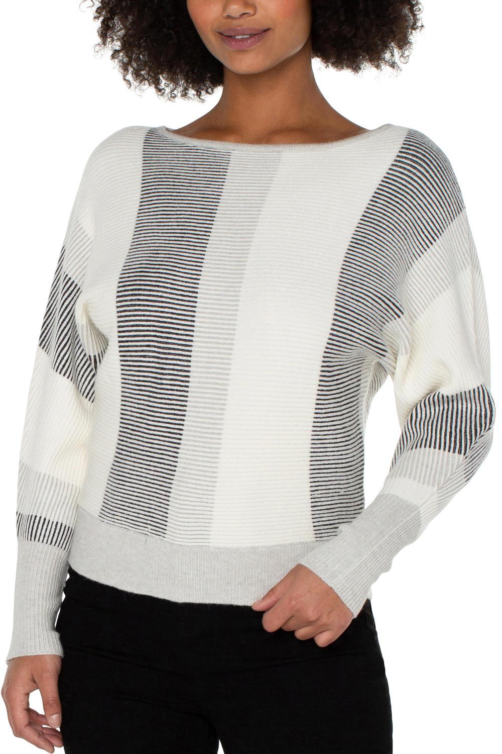 Colorblock Boat Neck Sweater - Strawberry Moon Boutique