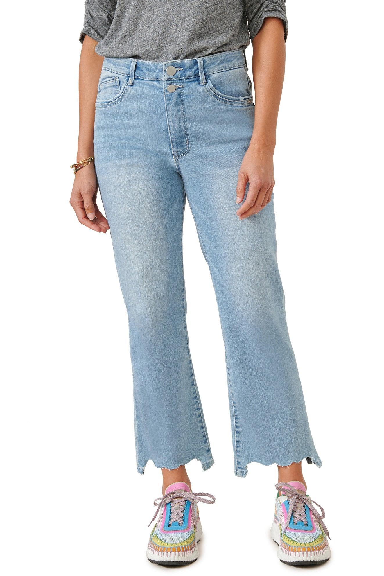 Democracy Barely Boot with Scallop Hem Jeans - Strawberry Moon Boutique