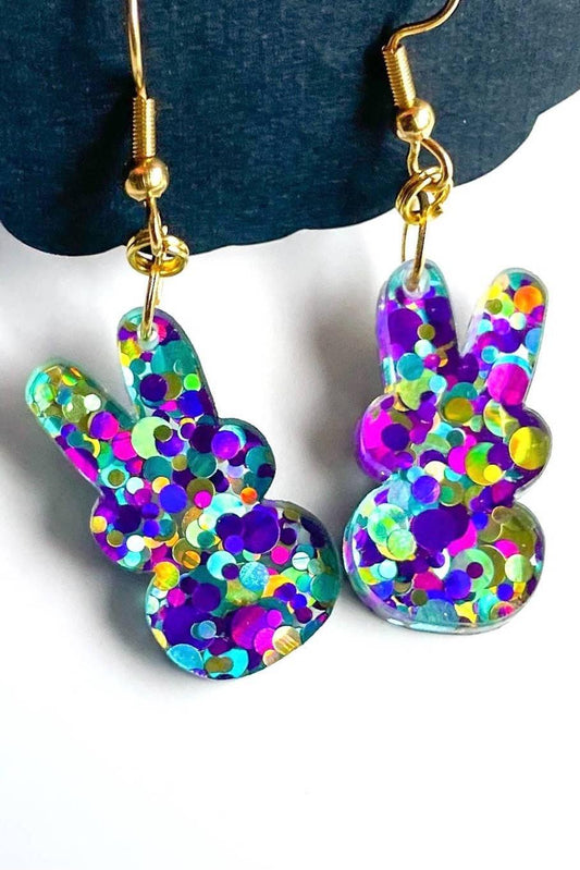Easter Bunny Confetti Earrings - Strawberry Moon Boutique