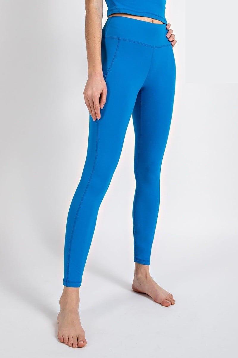 Electric Blue Butter Soft Yoga Leggings - Strawberry Moon Boutique