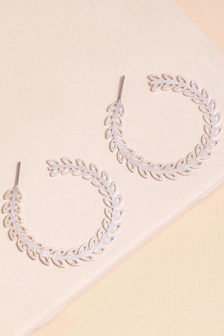 Gold & Silver Wreath Shape Open Hoop Earrings - Strawberry Moon Boutique