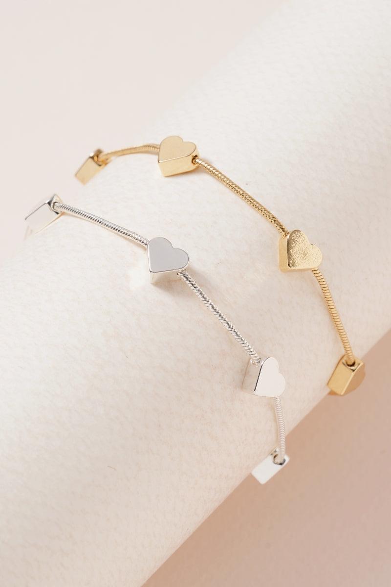 Gold Heart Pull Bracelet - Strawberry Moon Boutique