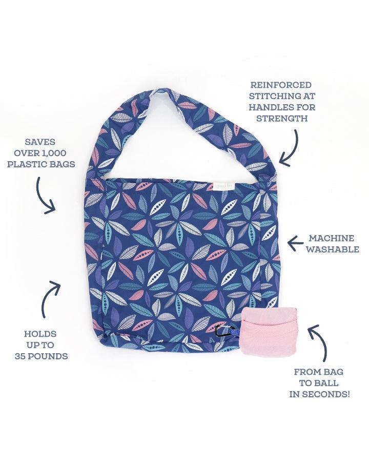 Grace & Lace Leaf Print Reusable Pocket Bag-Perfect for summer! - Strawberry Moon Boutique