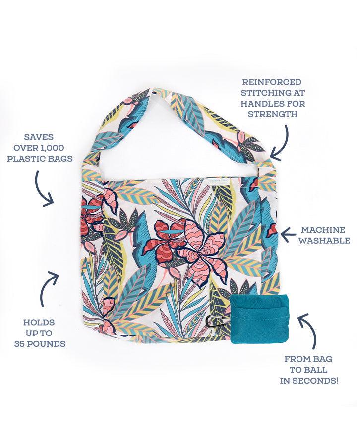 Grace & Lace Reusable Pocket Bag Tropical Print-Perfect for summer!! - Strawberry Moon Boutique