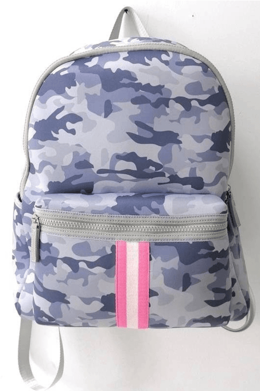 Grey Camo Neoprene Backpack - Strawberry Moon Boutique