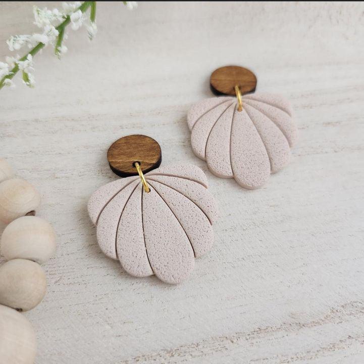 Ivory Clay Earrings - Strawberry Moon Boutique
