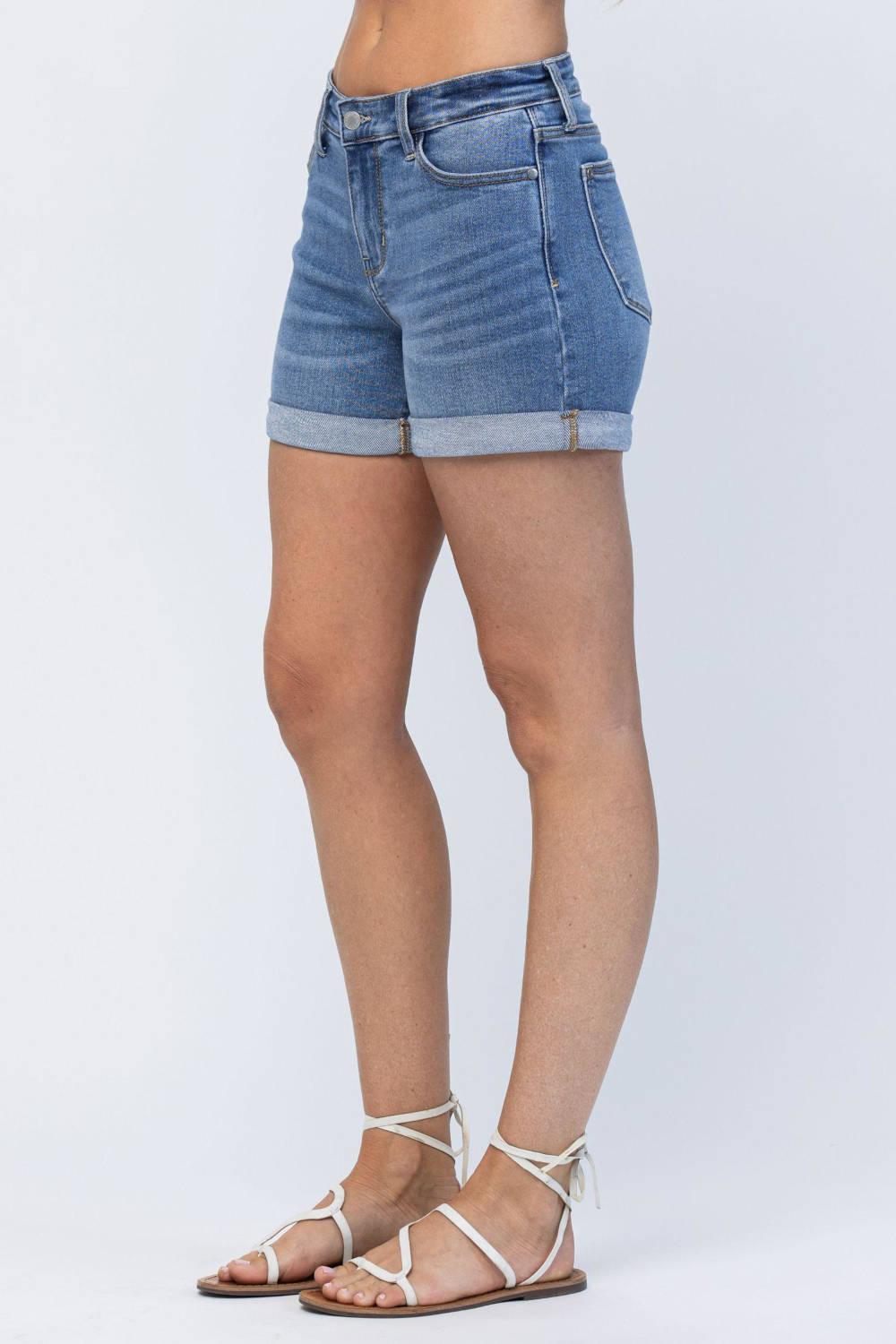 Judy Blue Classic Cuffed Shorts - Strawberry Moon Boutique