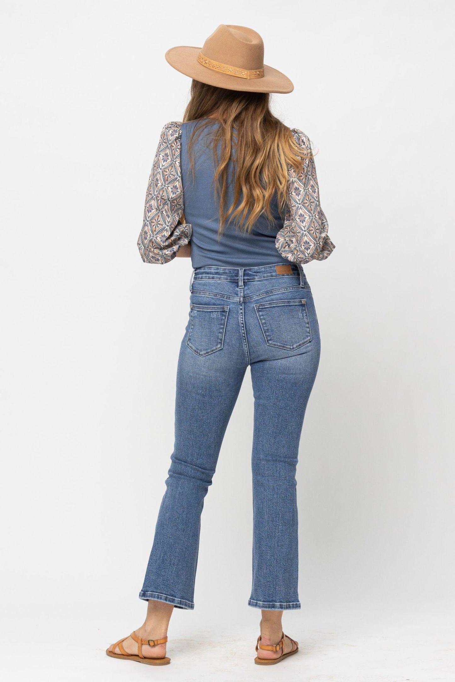 Judy Blue Mid Rise Crop Bootcut - Strawberry Moon Boutique