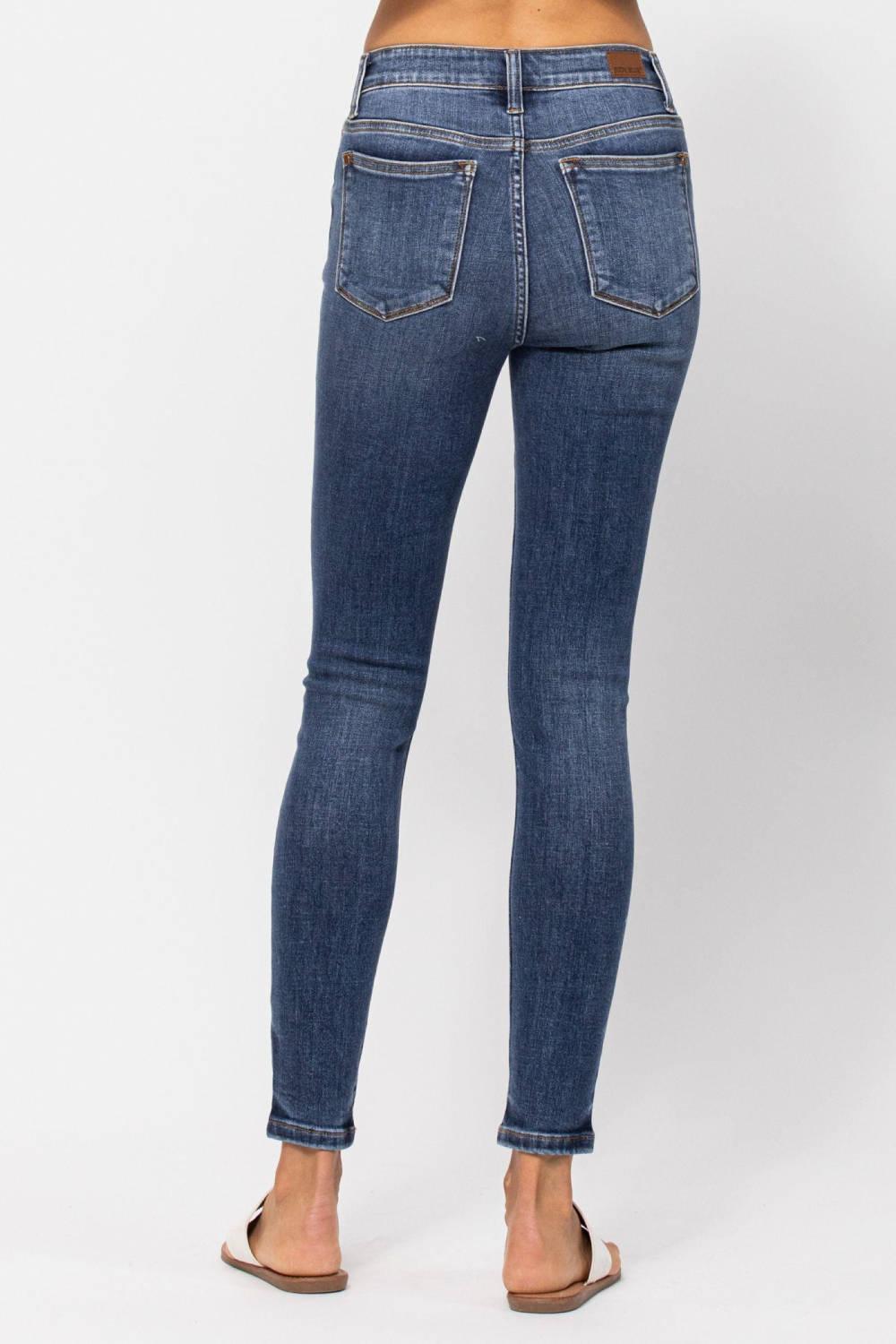 Judy Blue Midrise Crinkle Ankle Skinny Jeans – Strawberry Moon