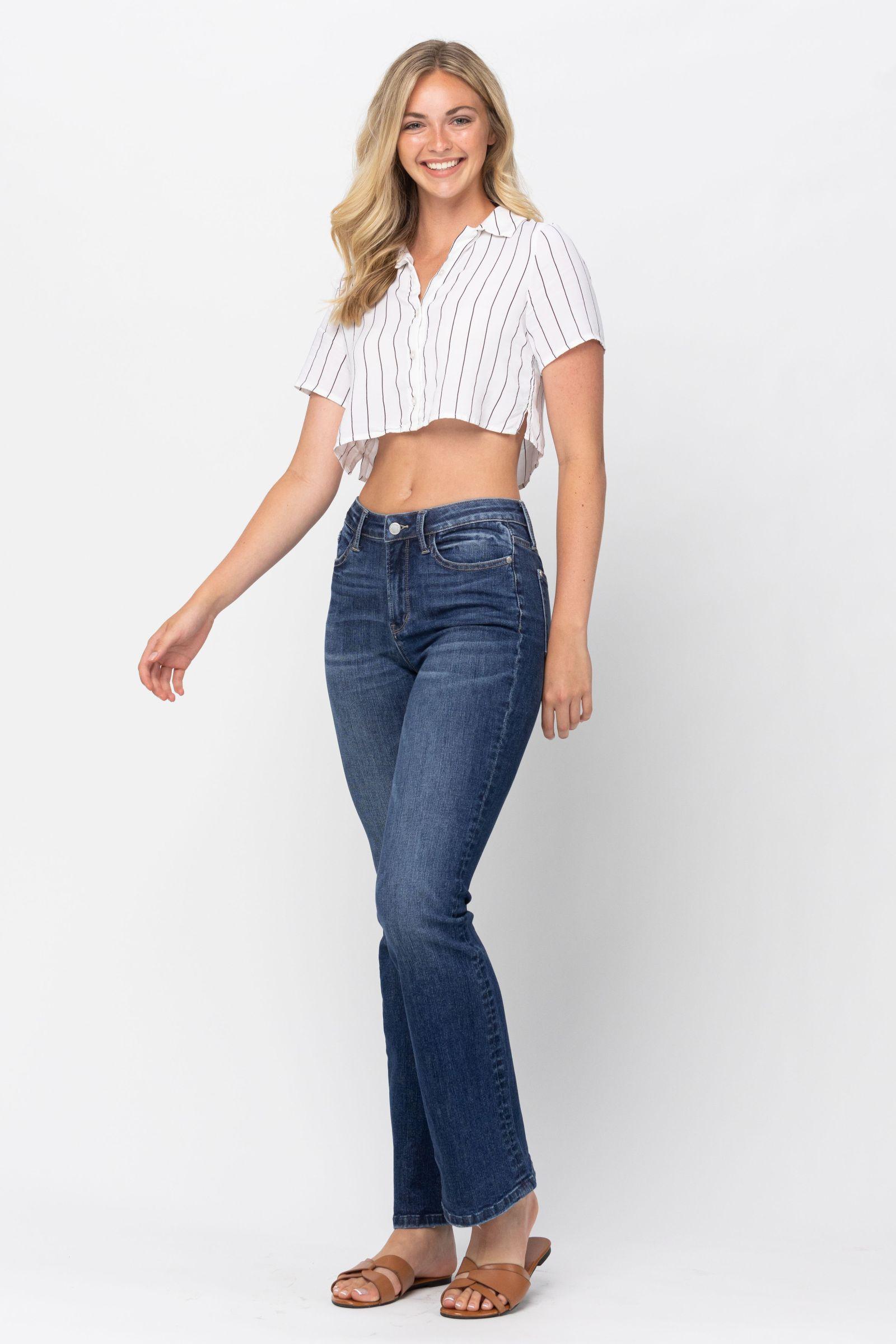 Judy Blue Midrise Bootcut Jeans - Strawberry Moon Boutique