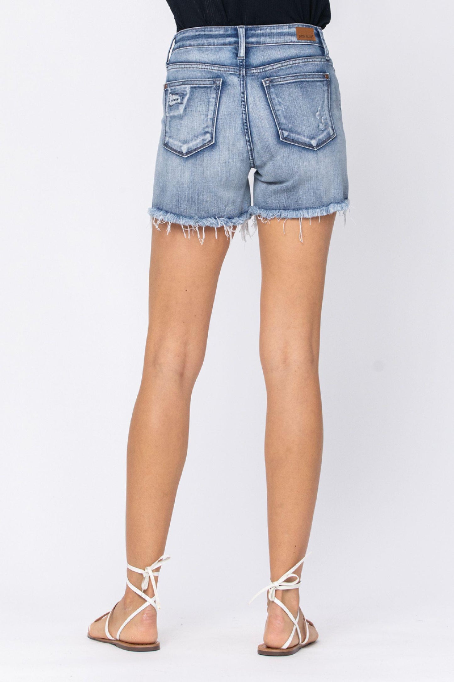 Judy Blue Patch Washout Shorts - Strawberry Moon Boutique