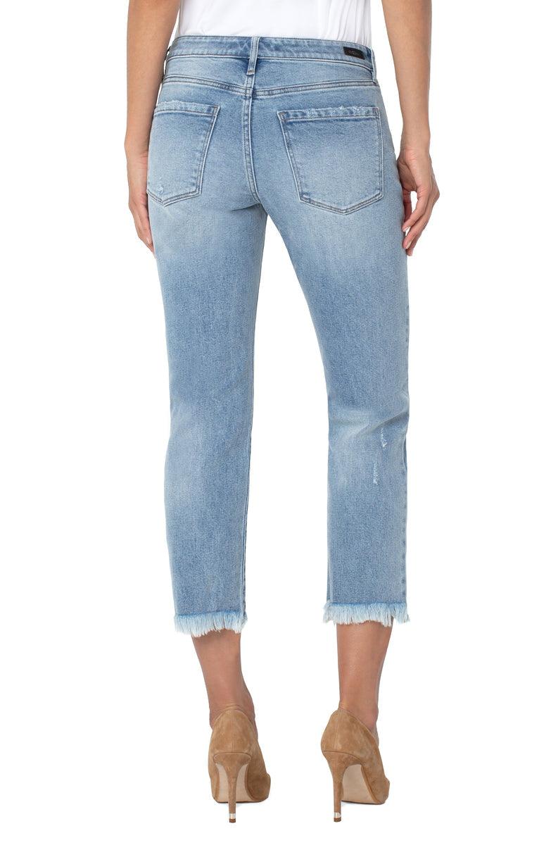 Kennedy Crop Straight Jean with Frey Hem - Strawberry Moon Boutique