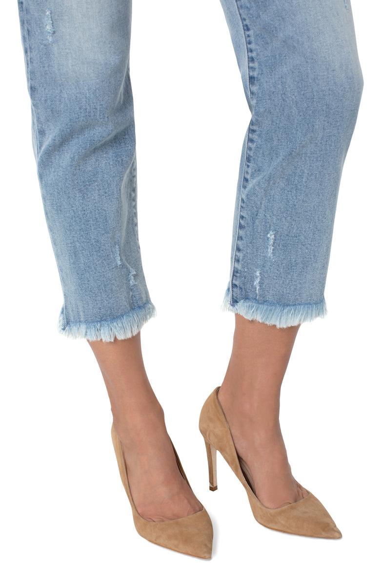 Kennedy Crop Straight Jean with Frey Hem - Strawberry Moon Boutique