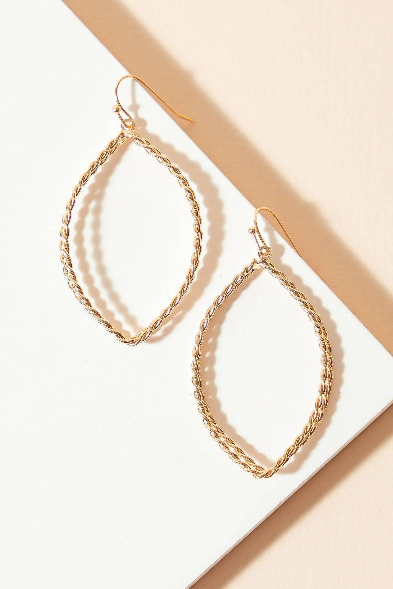 Layered Marquise Dangling Earrings - Strawberry Moon Boutique
