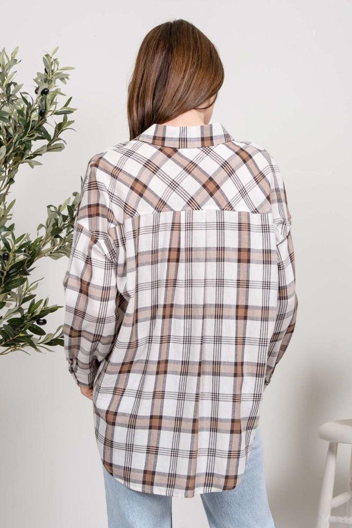 Lightweight Plaid Top - Strawberry Moon Boutique