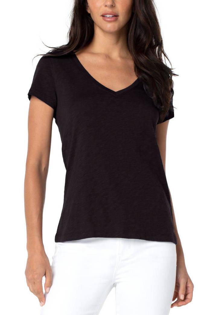 Liverpool Black V-Neck Tee - Strawberry Moon Boutique