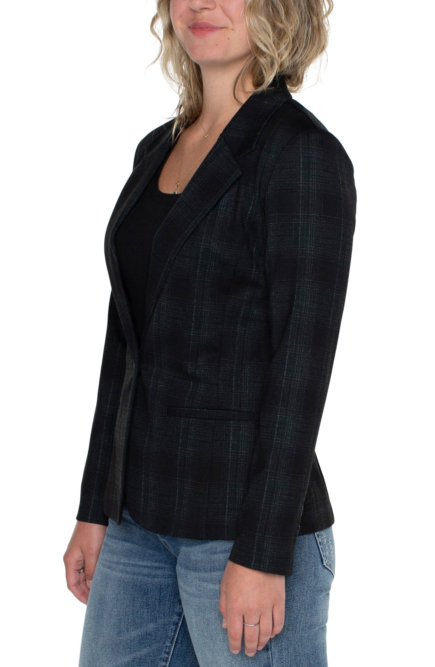 Liverpool Black/Green Shadow Fitted Blazer - Strawberry Moon Boutique