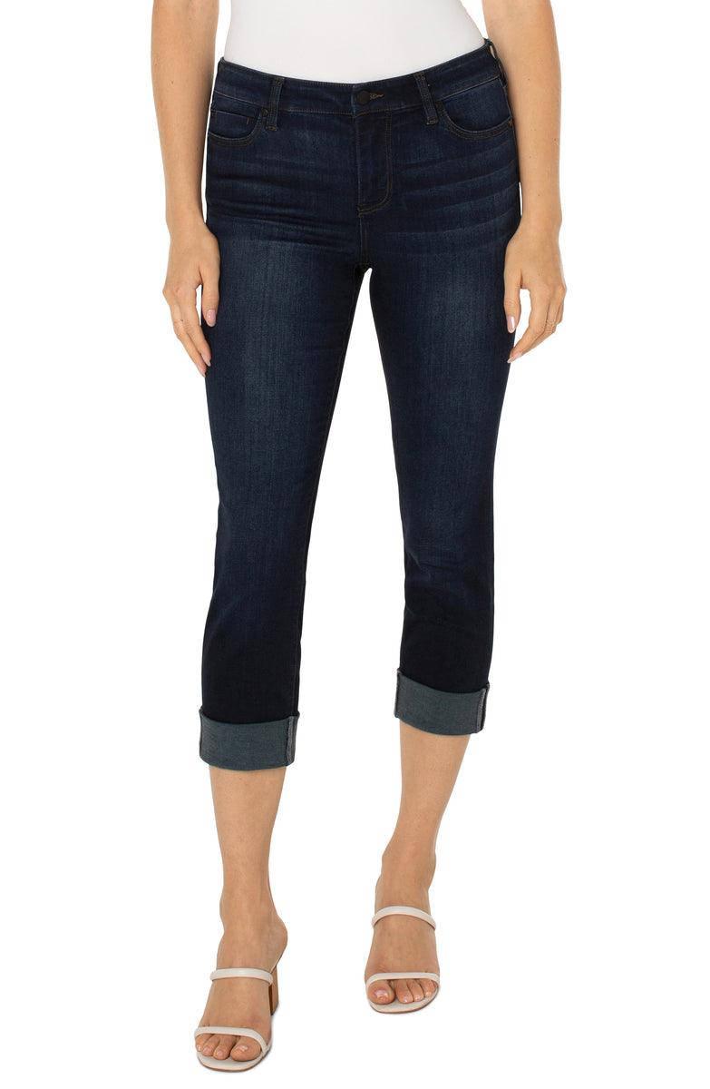 Liverpool Charlie Crop Rolled Jeans - Strawberry Moon Boutique