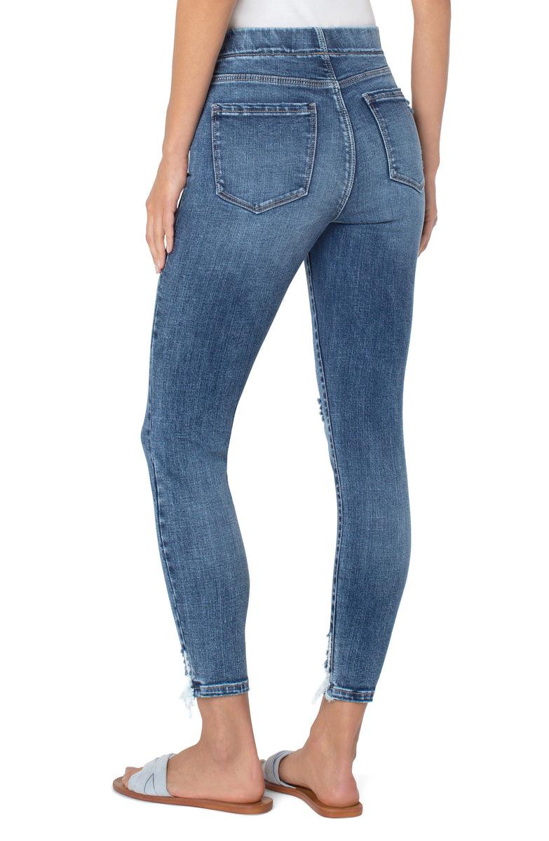 Liverpool Chloe Ankle Skinny Destructed Front Hem Jeans - Strawberry Moon Boutique