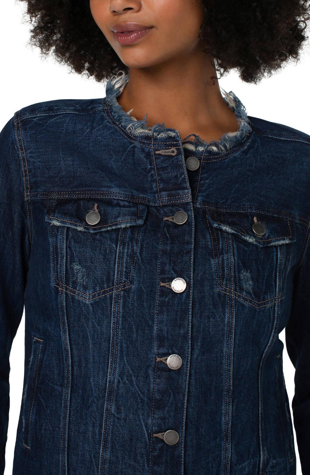 Liverpool Lace Up Denim Jacket - Strawberry Moon Boutique