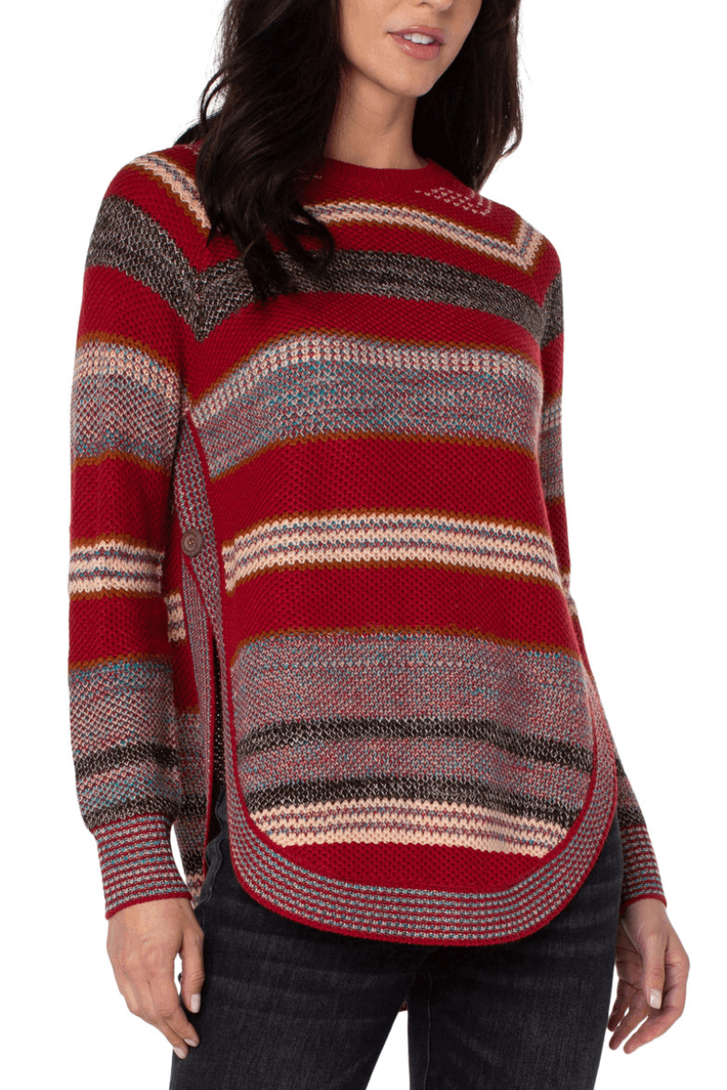 Liverpool Red Stripe Raglan Sweater - Strawberry Moon Boutique