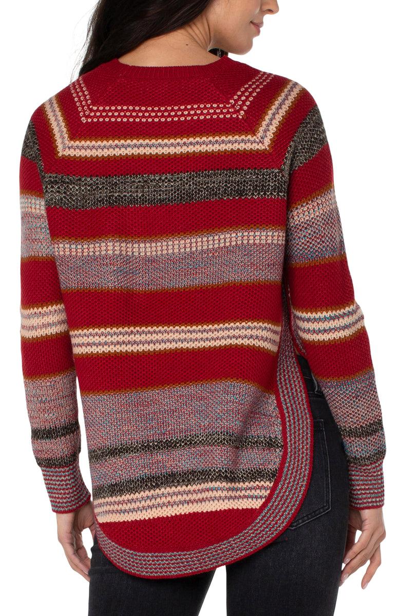 Liverpool Red Stripe Raglan Sweater - Strawberry Moon Boutique