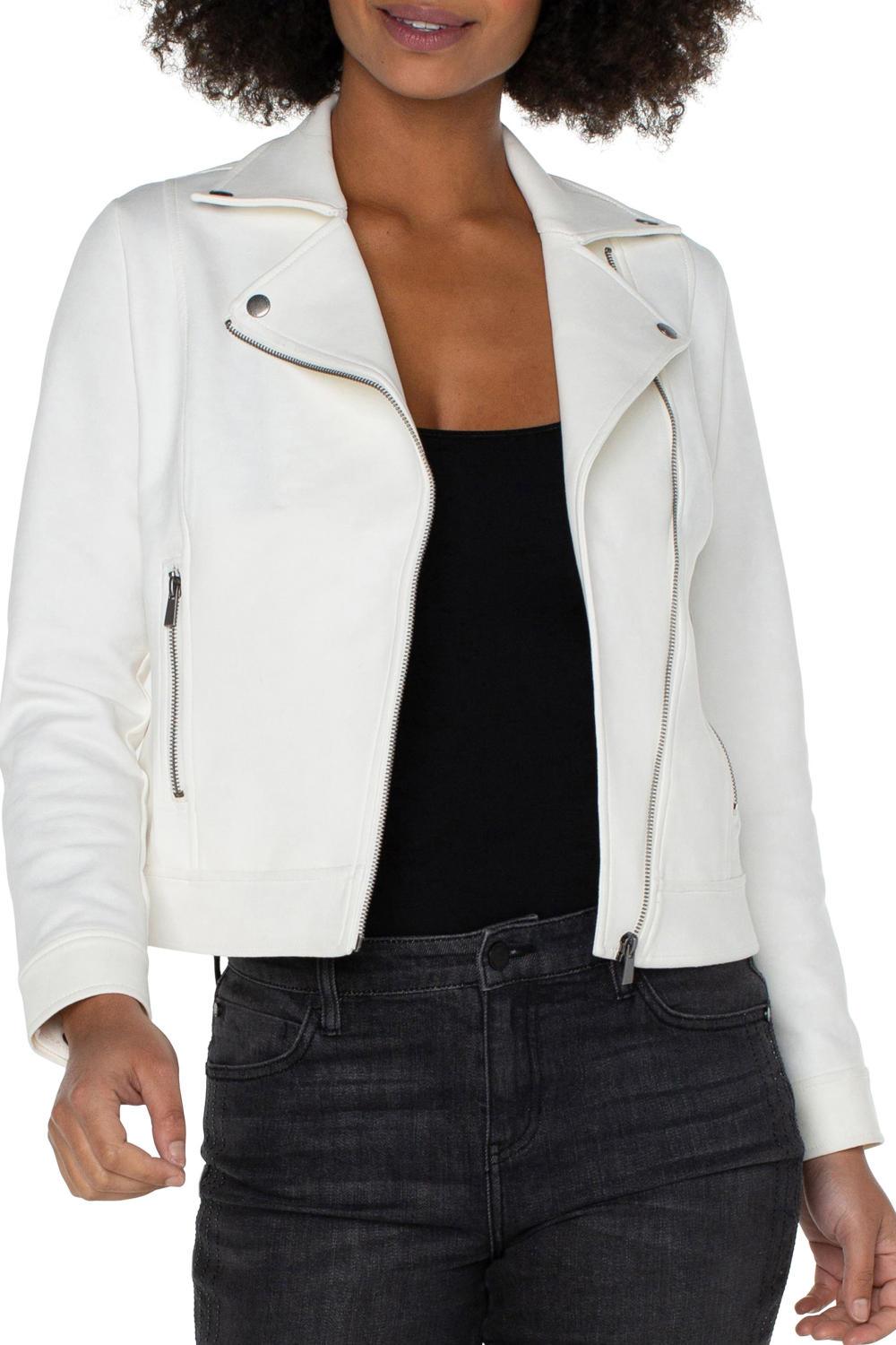 Liverpool White Frost Moto Jacket - Strawberry Moon Boutique