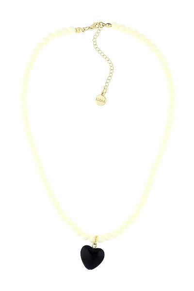 Lizas Cream Beaded Charm Necklace - Strawberry Moon Boutique