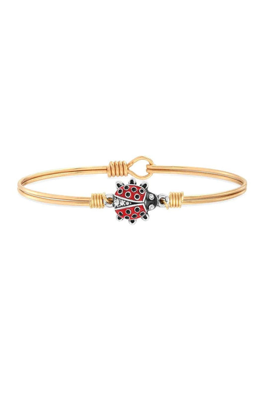 Luca + Danni Red Ladybug with Crystals Bangle Bracelet - Strawberry Moon Boutique