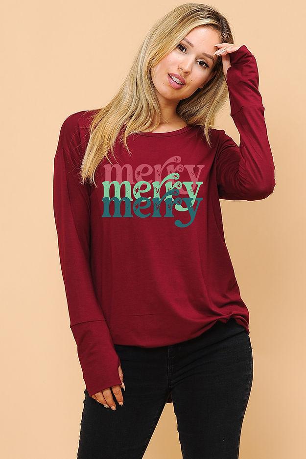 Merry Merry Holiday Top - Strawberry Moon Boutique