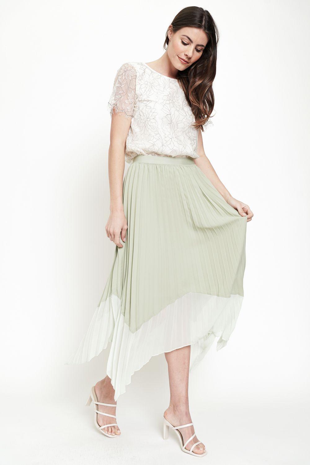 Mint Pleated Skirt - Strawberry Moon Boutique