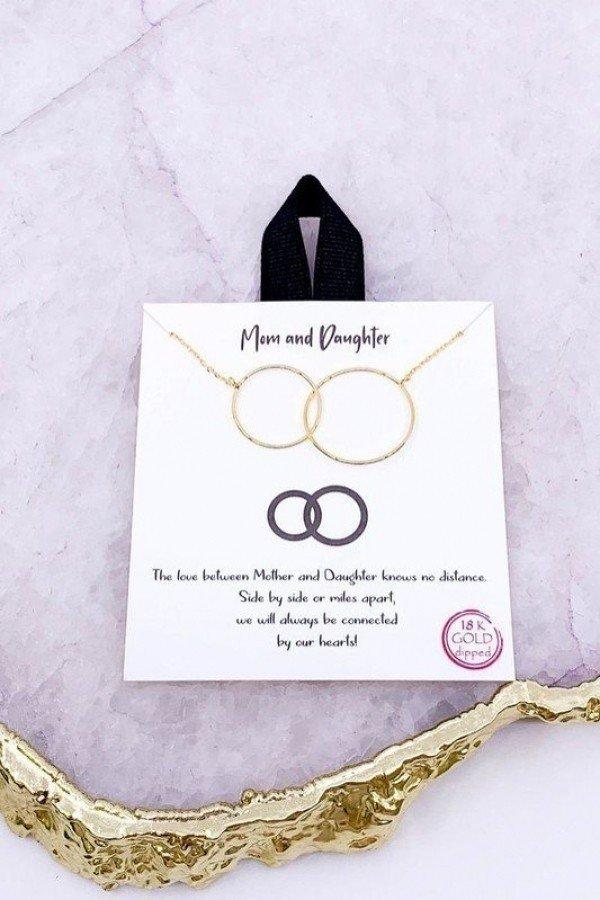 Mom & Daugher Gold Circle Necklace - Strawberry Moon Boutique
